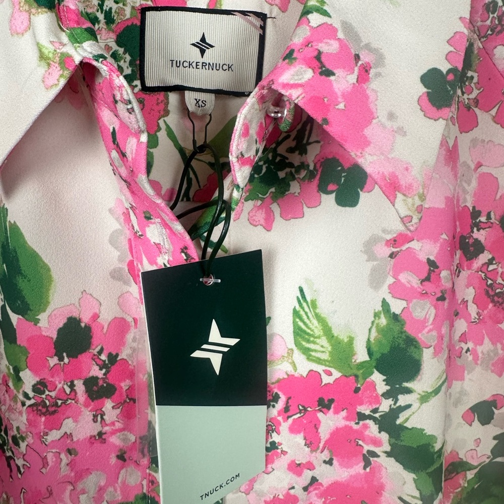 TUCKERNUCK Gossamer Pink Hydrangea Callahan Shirt Dress - Picture 8 of 10